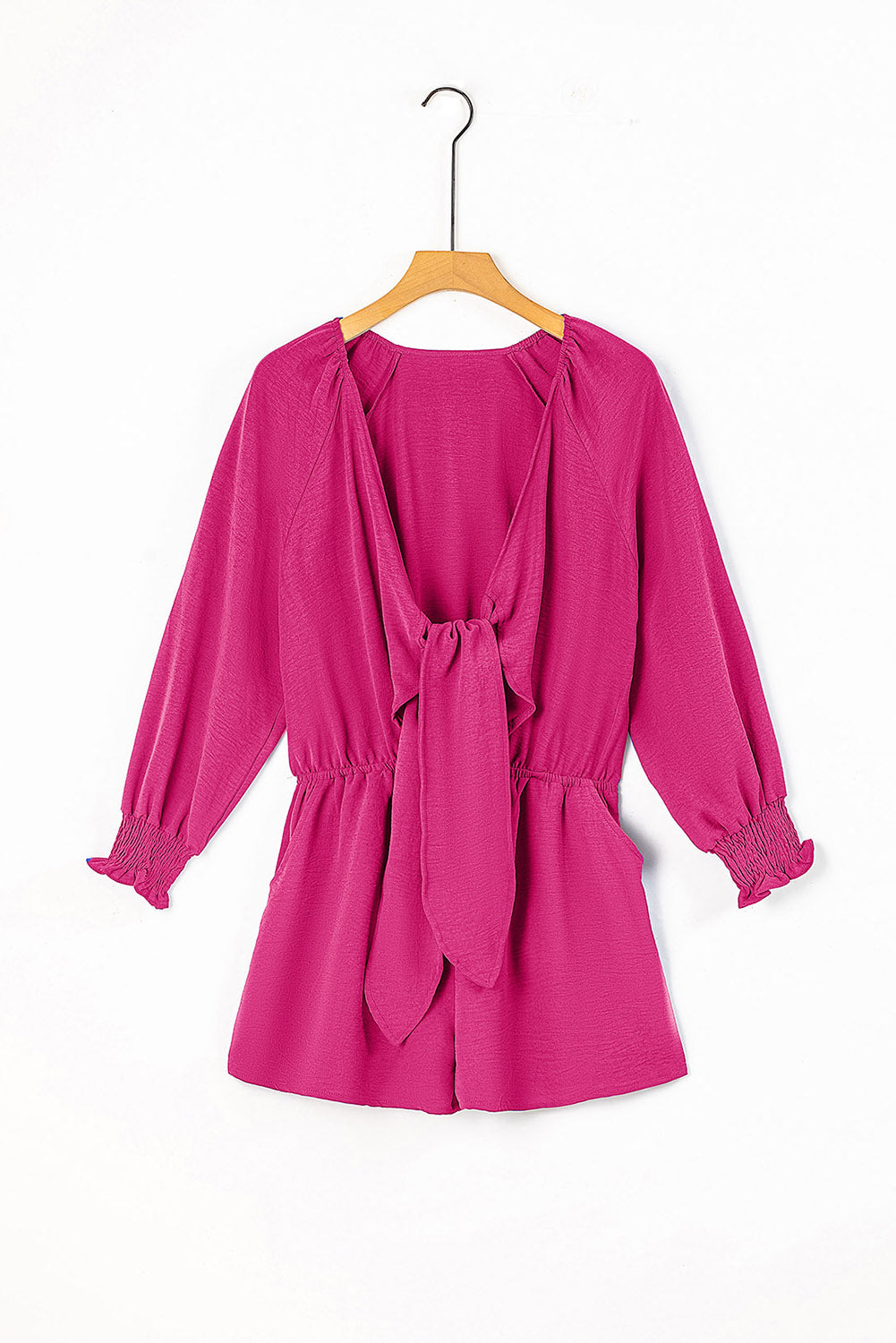 Tied Flounce Sleeve Plunge Romper - Lecatta
