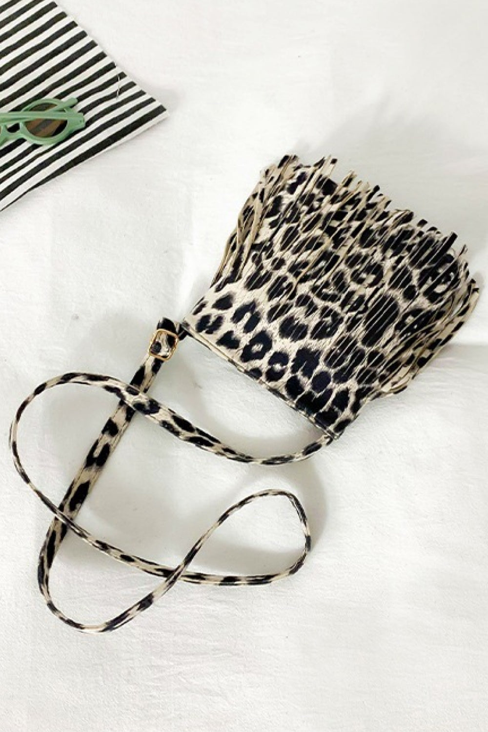 PU Leather Crossbody Bag with Fringe - Lecatta