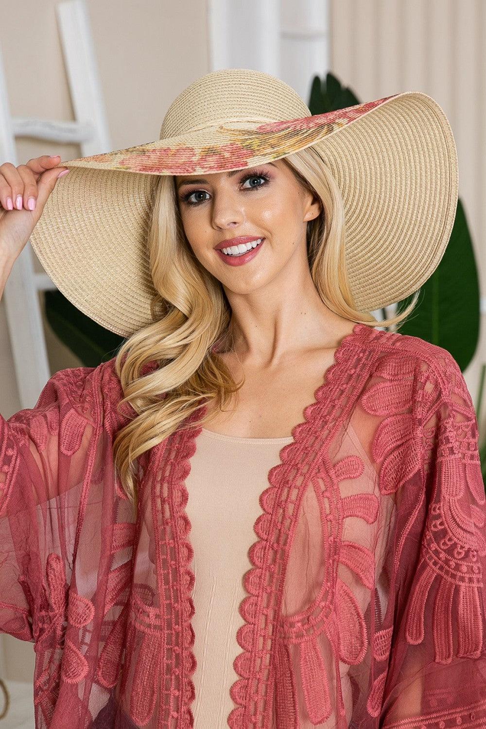 Justin Taylor Floral Bow Detail Sunhat - Lecatta