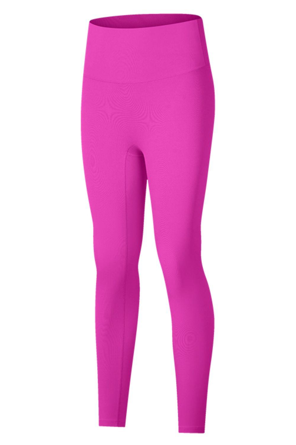 High-Rise Wide Waistband Yoga Leggings - Lecatta