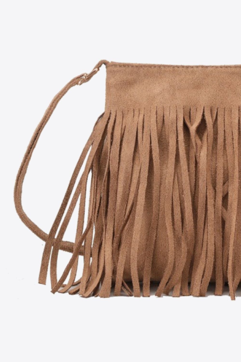 PU Leather Crossbody Bag with Fringe - Lecatta