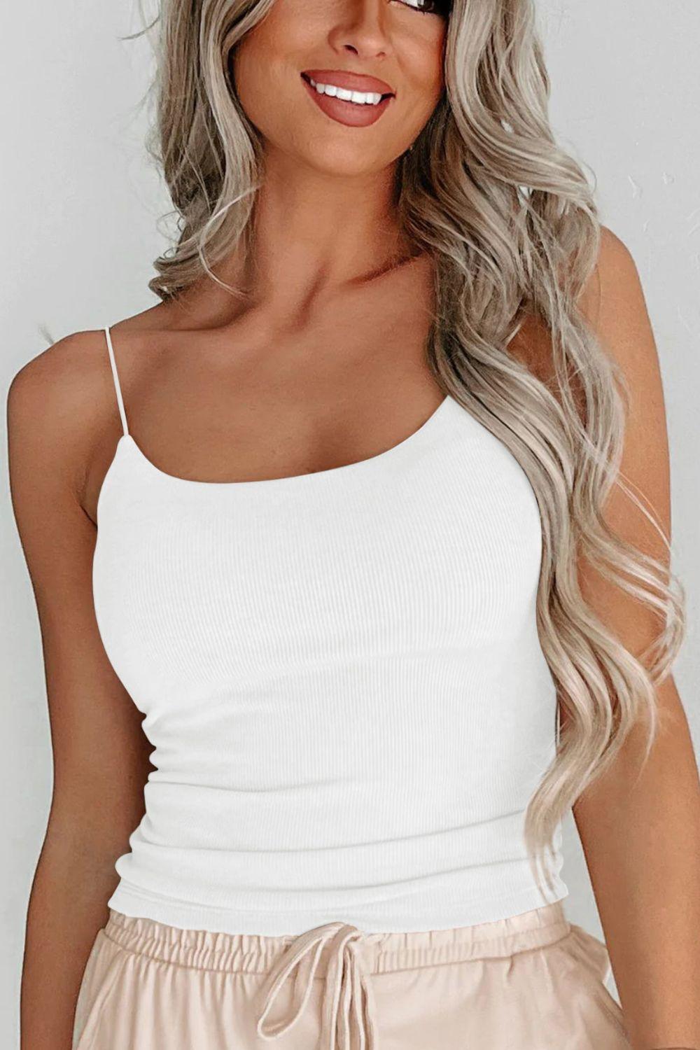 Ribbed Scoop Neck Cami - Lecatta