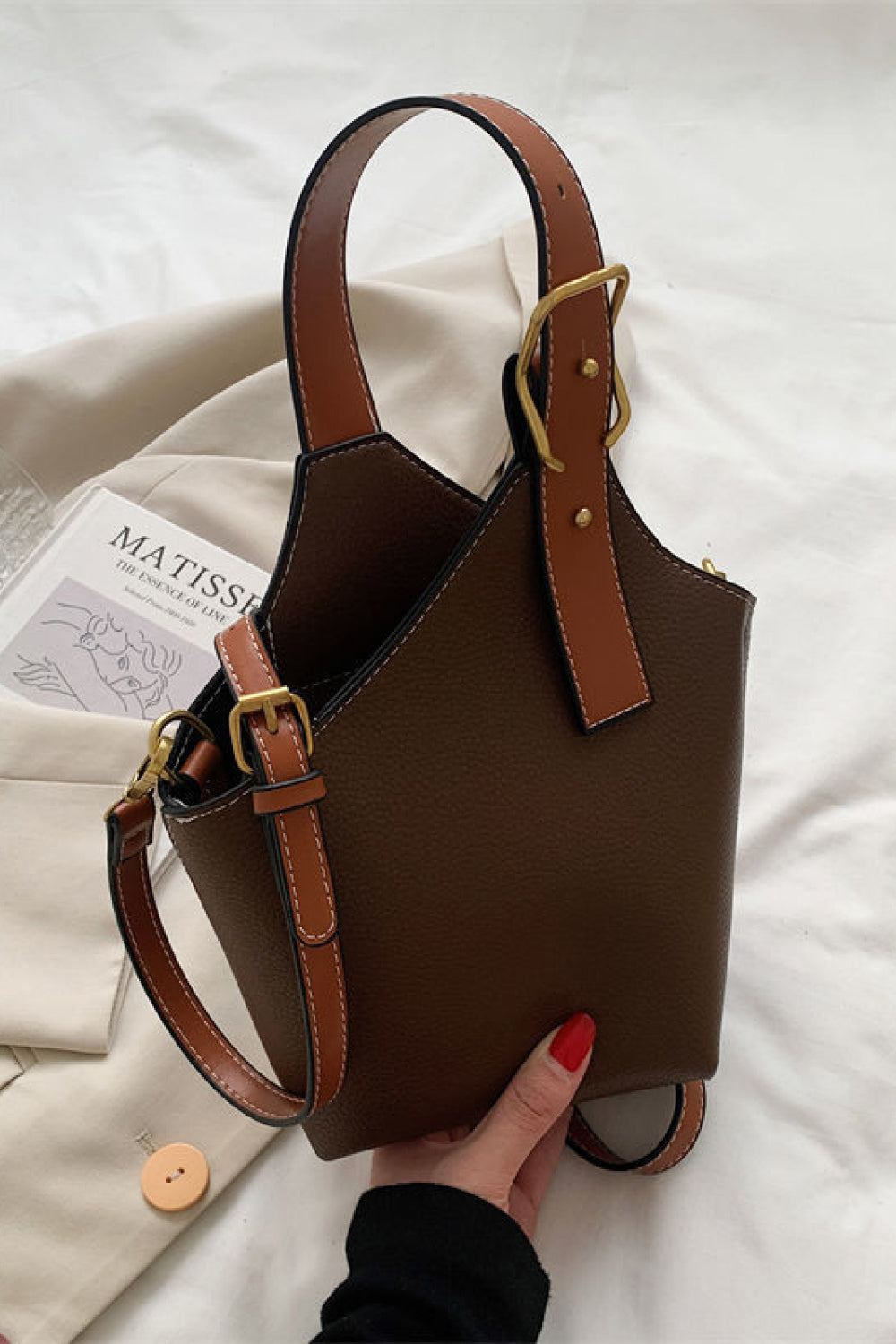 Fashion PU Leather Bucket Bag - Lecatta