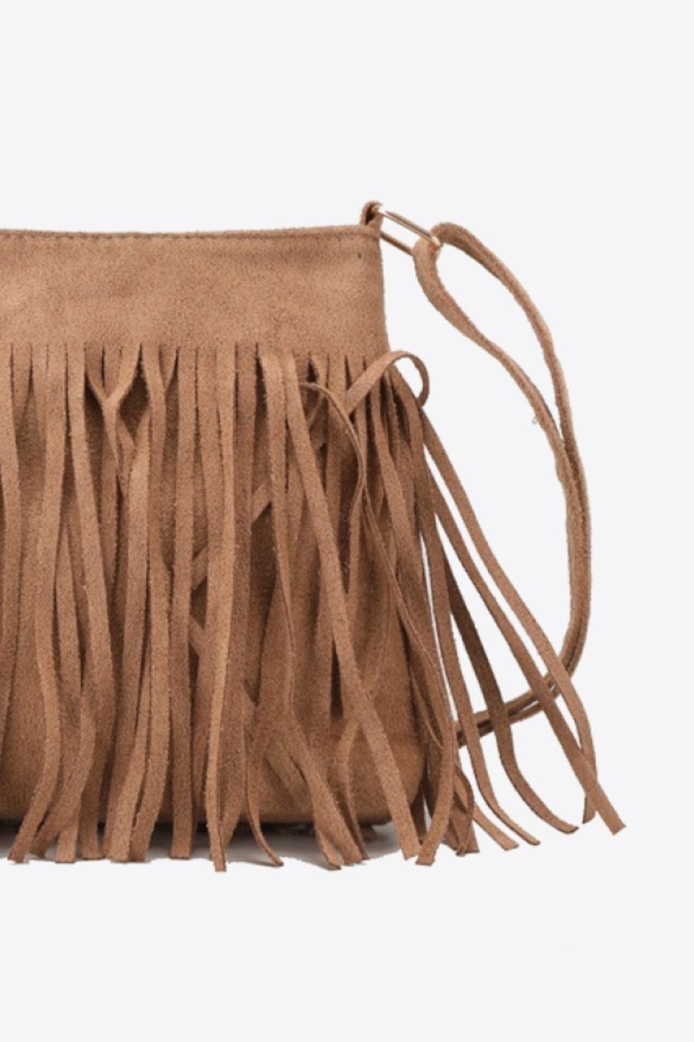 PU Leather Crossbody Bag with Fringe - Lecatta