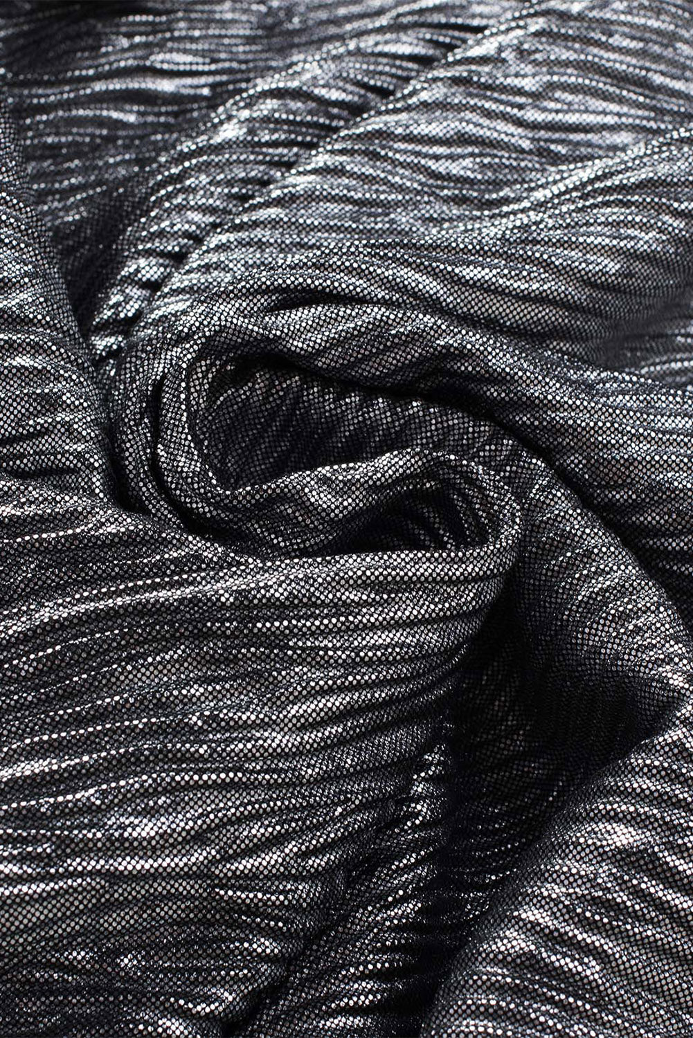 Full Size Frill Trim V-Neck Metallic Blouse - Lecatta