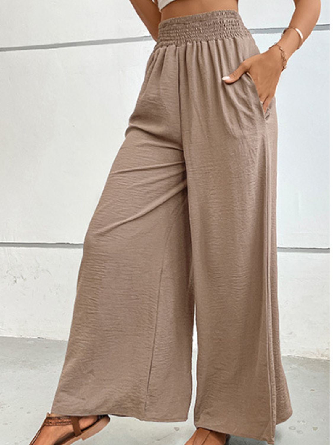 Wide Waistband Relax Fit Long Pants - Lecatta