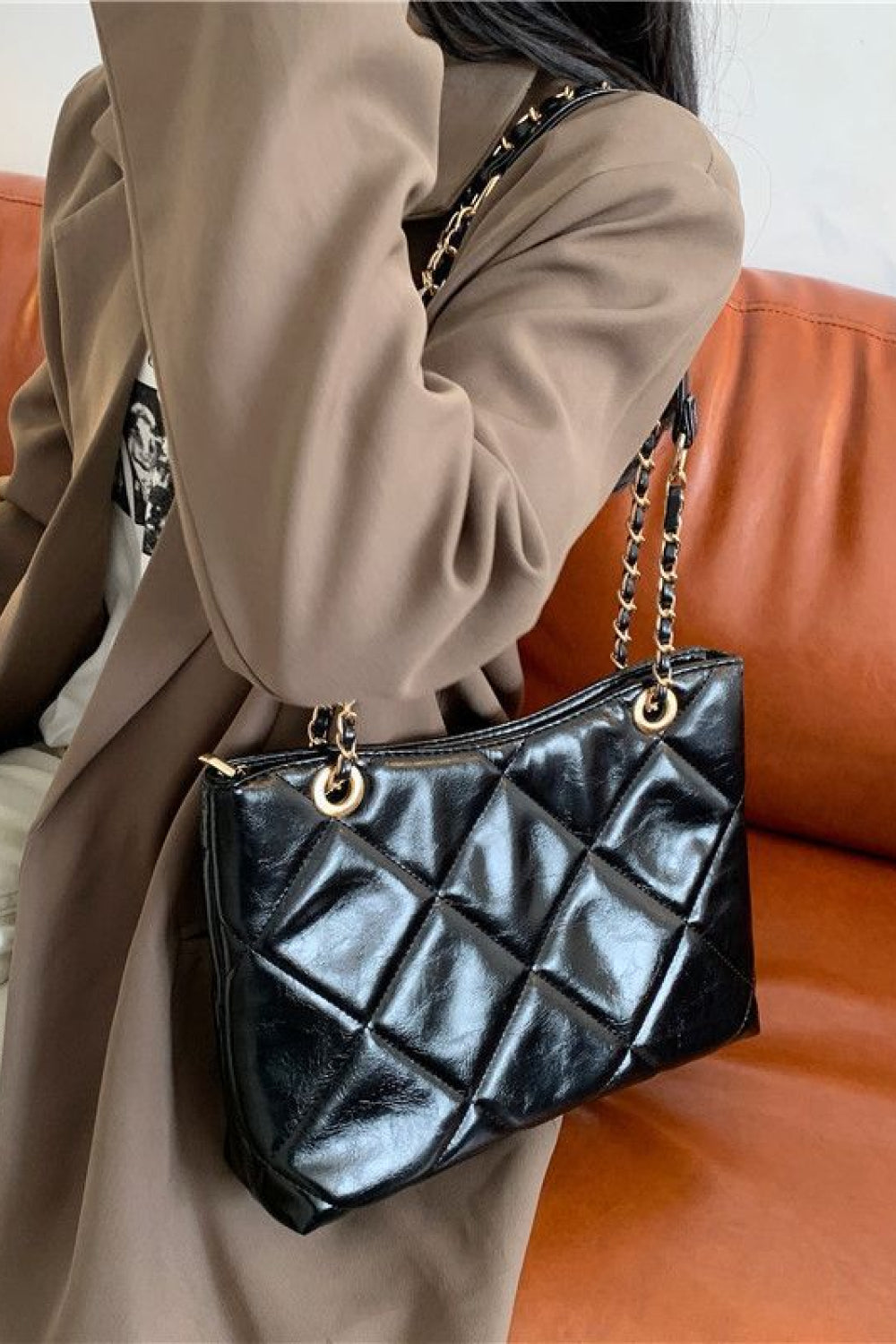 PU Leather Shoulder Bag - Lecatta