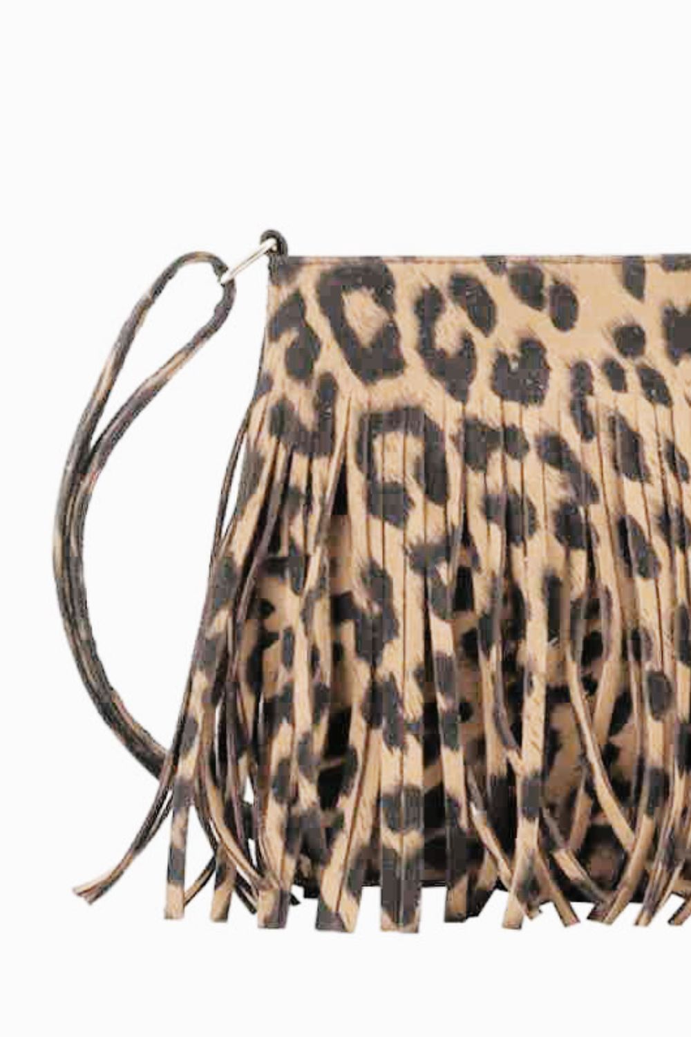 PU Leather Crossbody Bag with Fringe - Lecatta