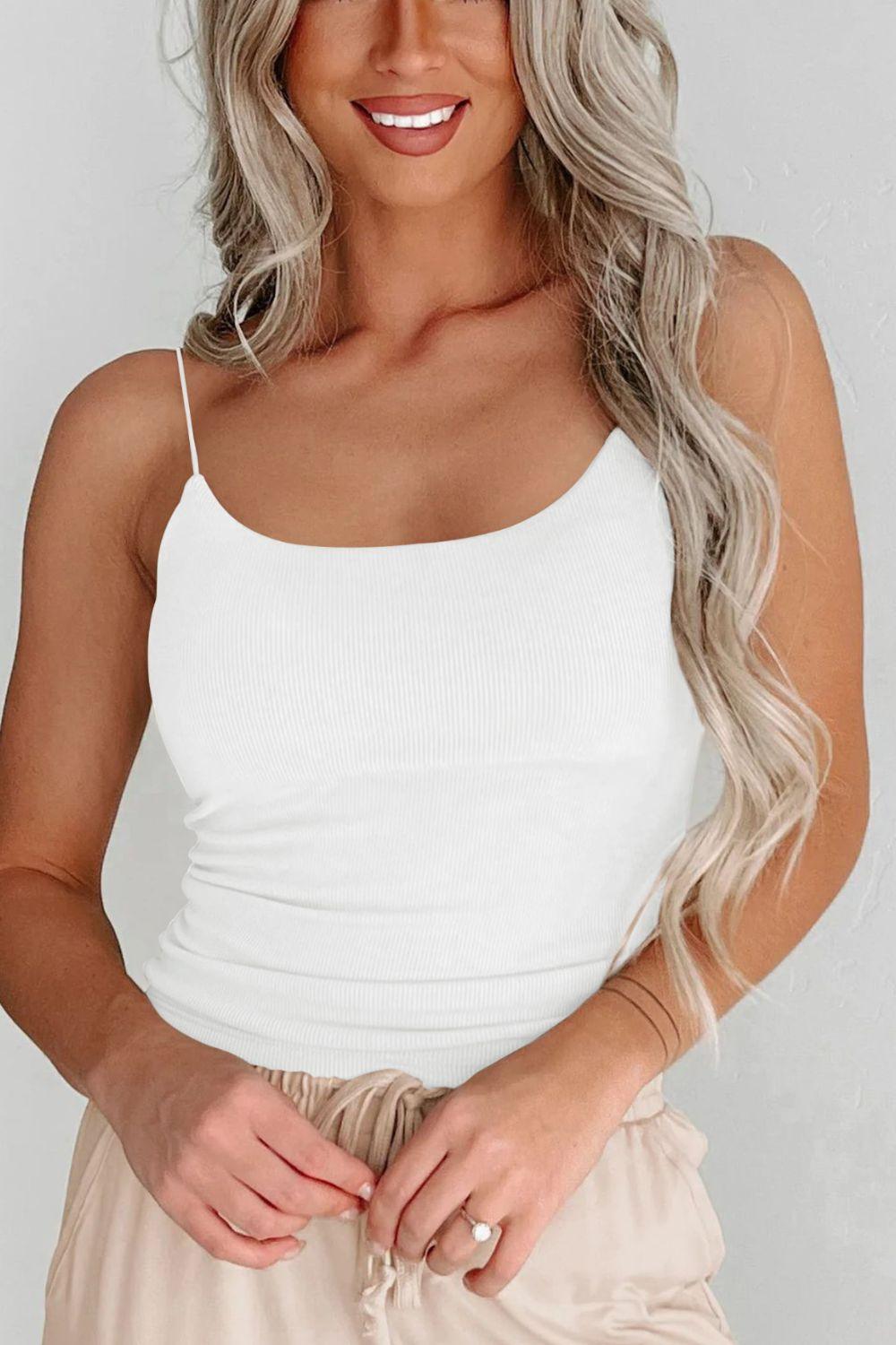 Ribbed Scoop Neck Cami - Lecatta