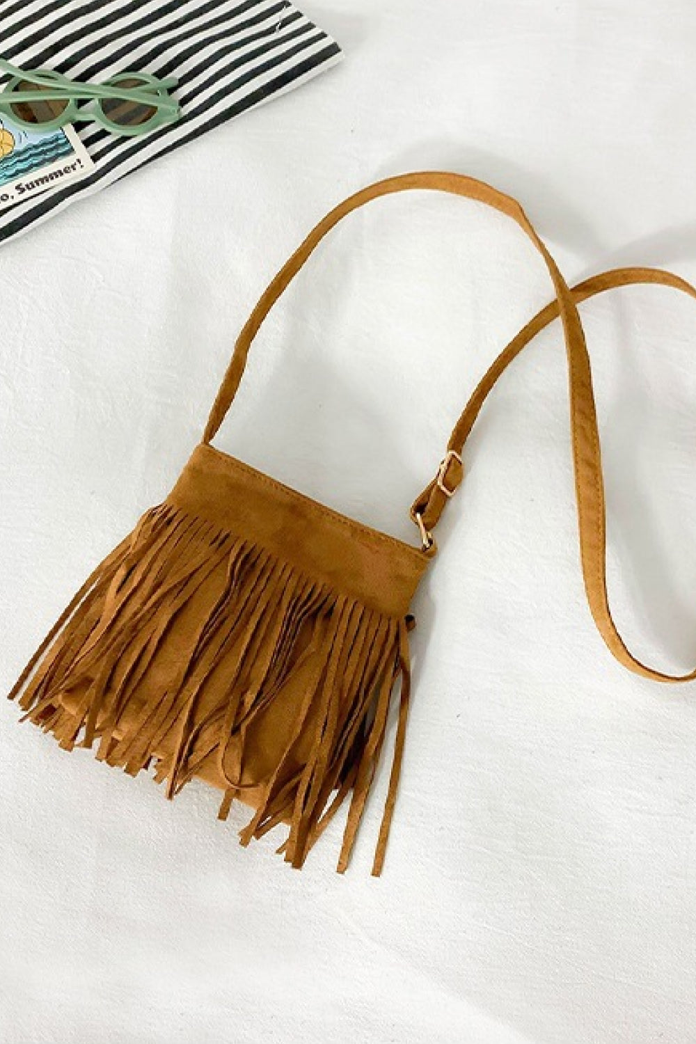 PU Leather Crossbody Bag with Fringe - Lecatta