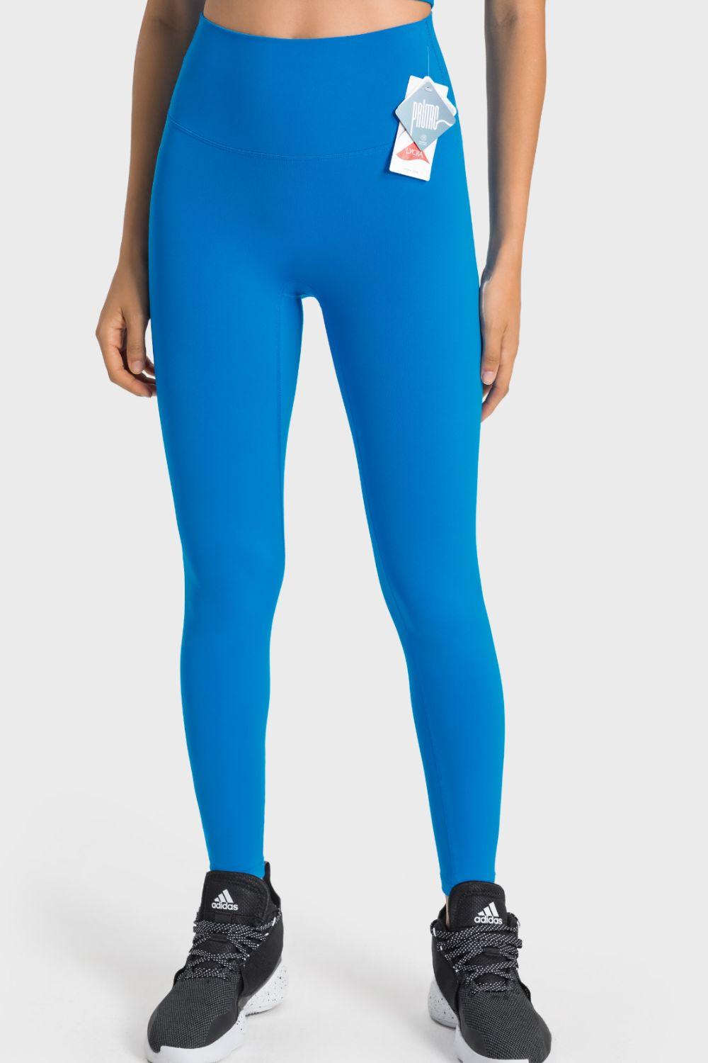 High-Rise Wide Waistband Yoga Leggings - Lecatta