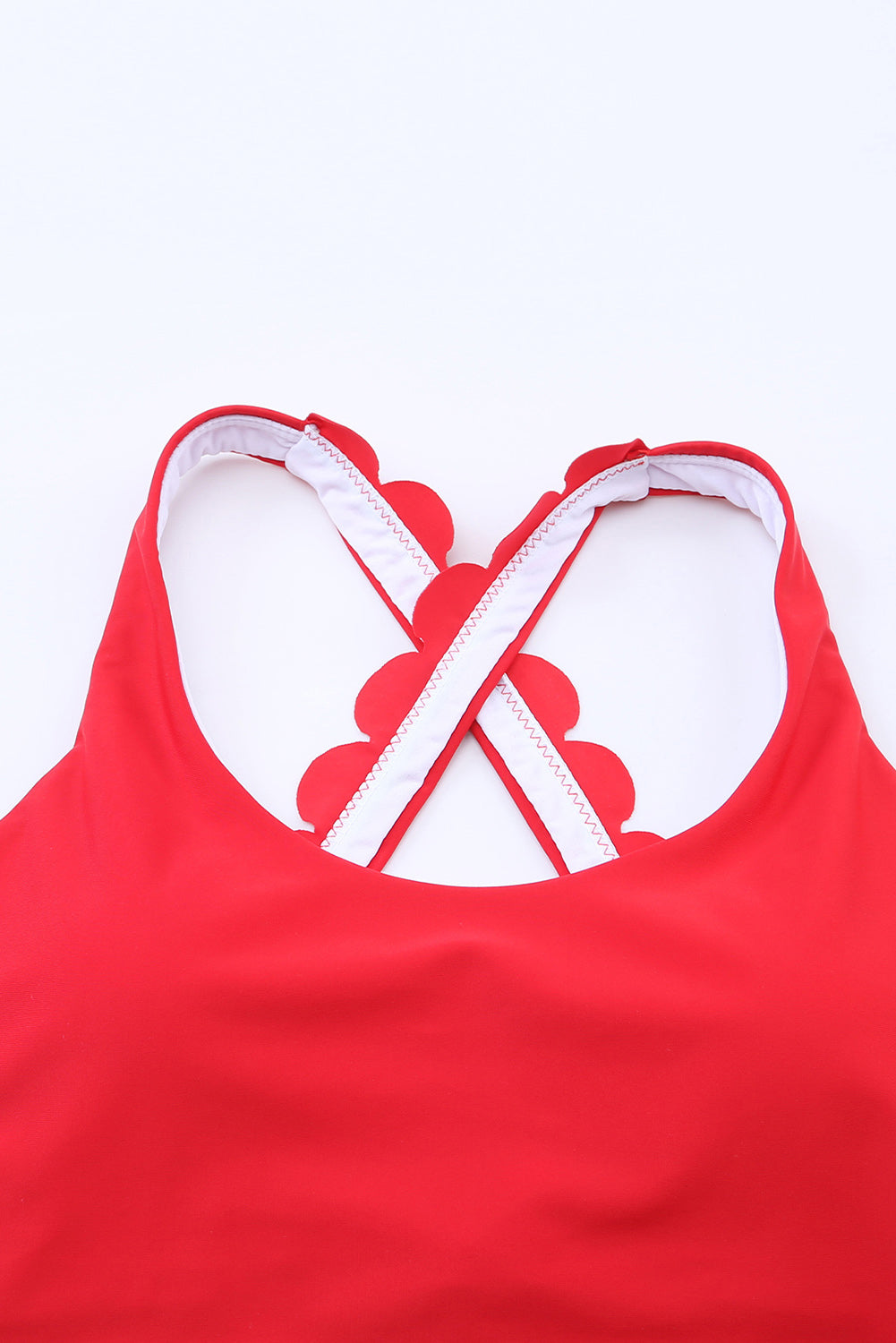 Crisscross Scoop Neck Swim Top