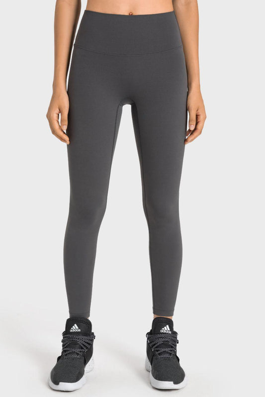 High-Rise Wide Waistband Yoga Leggings - Lecatta