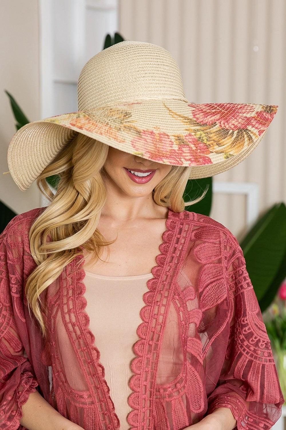 Justin Taylor Floral Bow Detail Sunhat - Lecatta