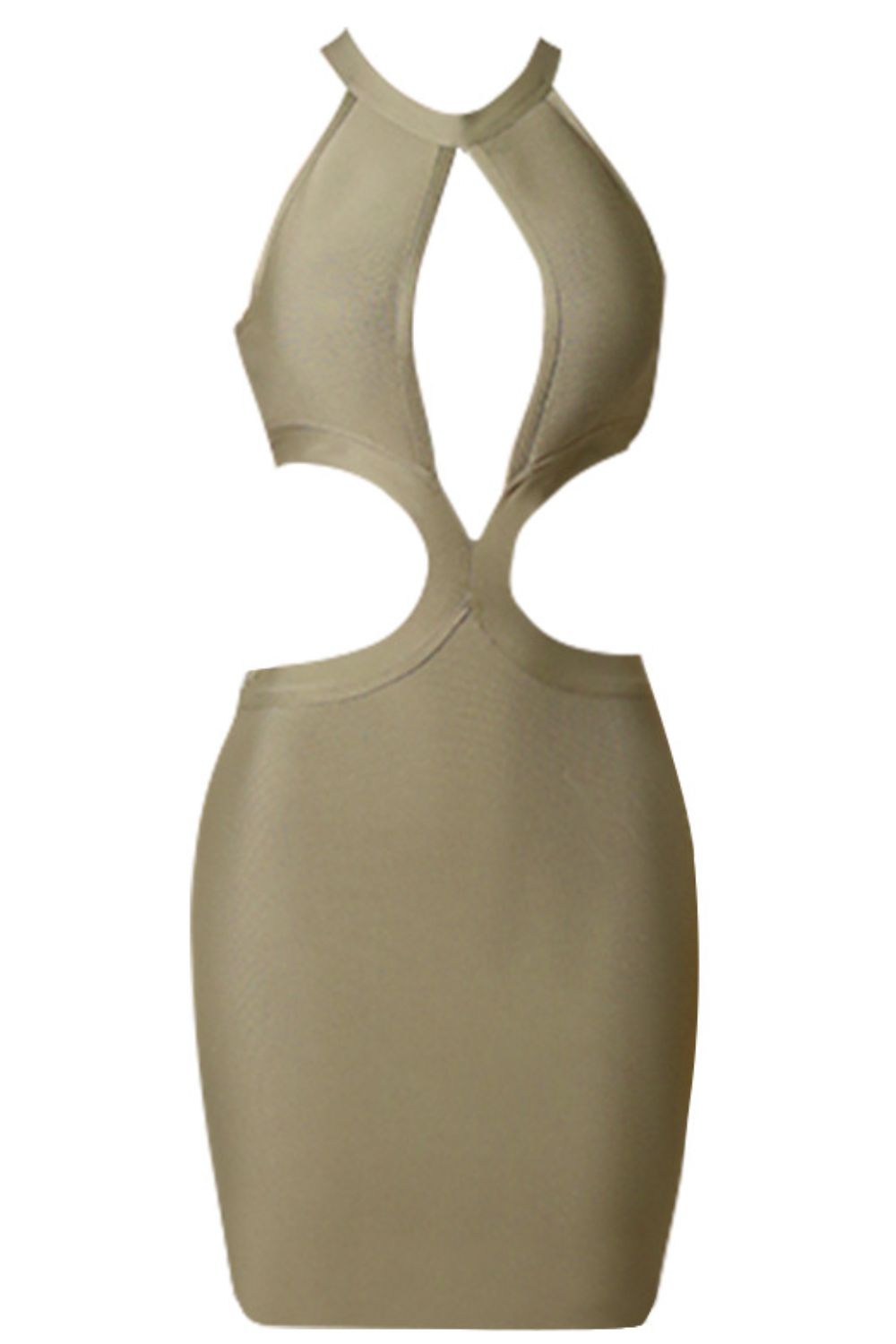 Cutout Grecian Neck Sleeveless Dress - Lecatta