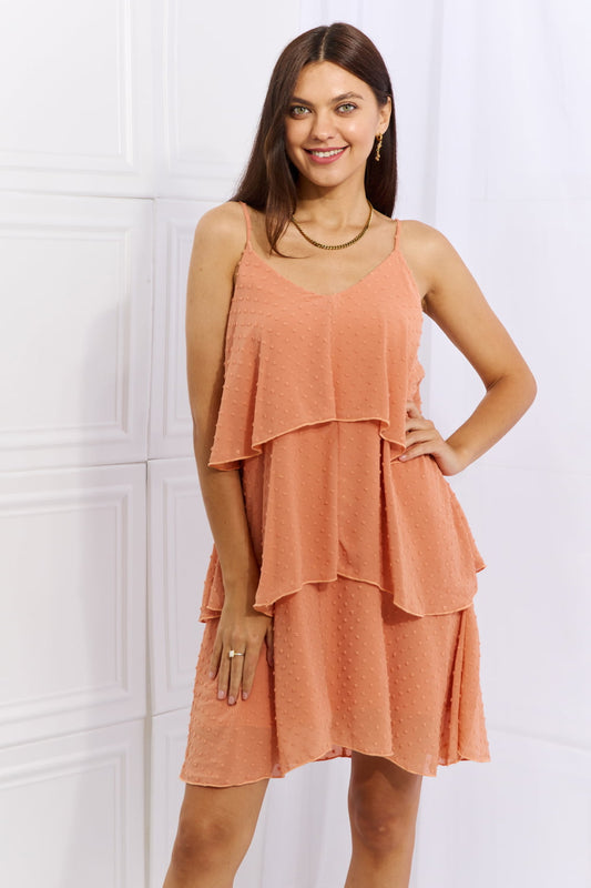 Cascade Ruffle Style Cami Dress