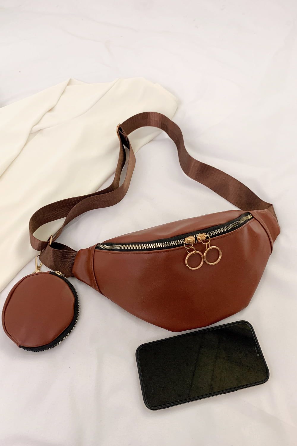 PU Leather Sling Bag with Small Purse - Lecatta