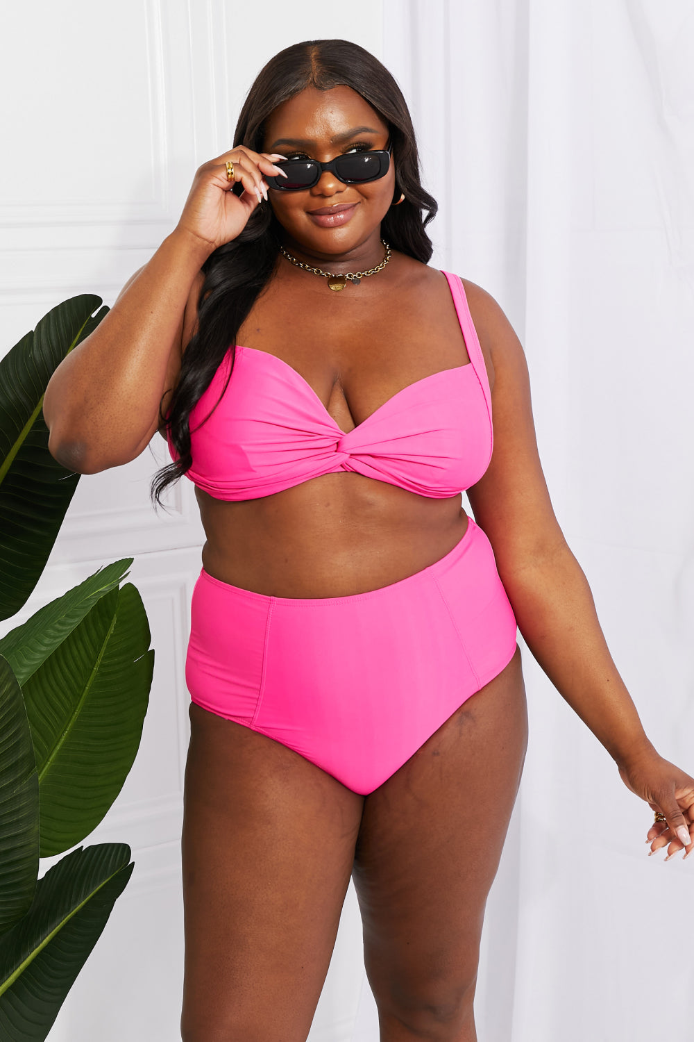 High-Rise Bikini in Pink - Lecatta