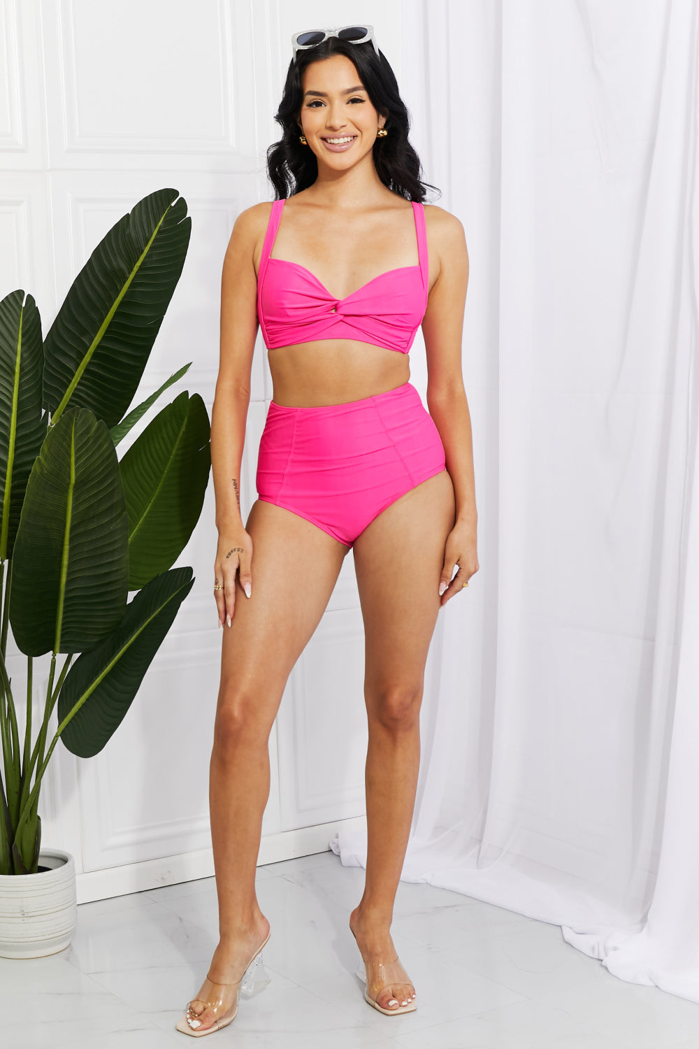 High-Rise Bikini in Pink - Lecatta