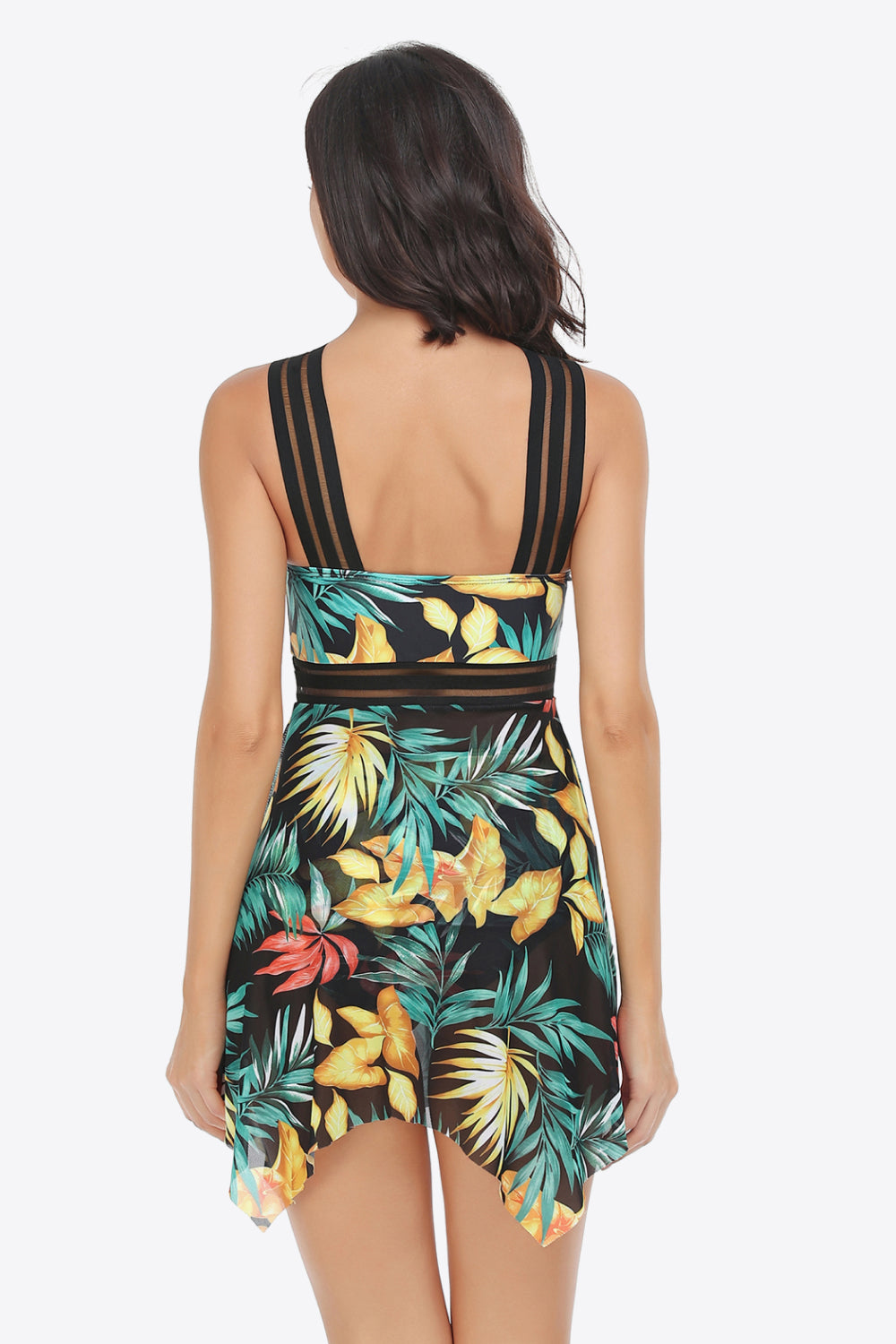 Printed Swim Dress and Bottoms Set - Lecatta