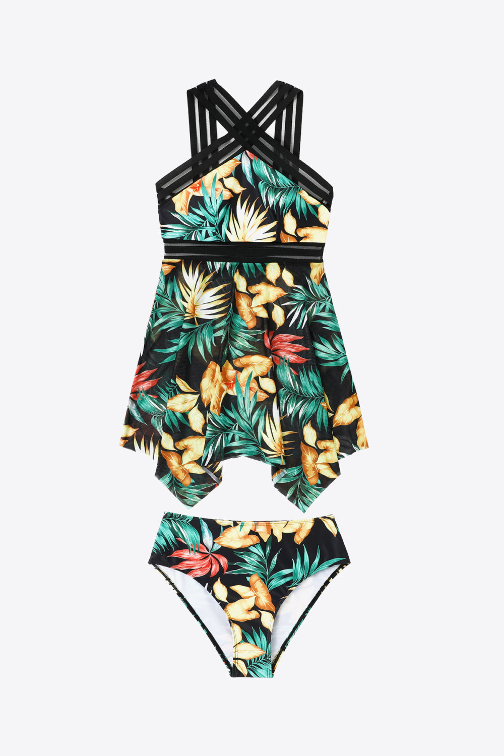 Printed Swim Dress and Bottoms Set - Lecatta