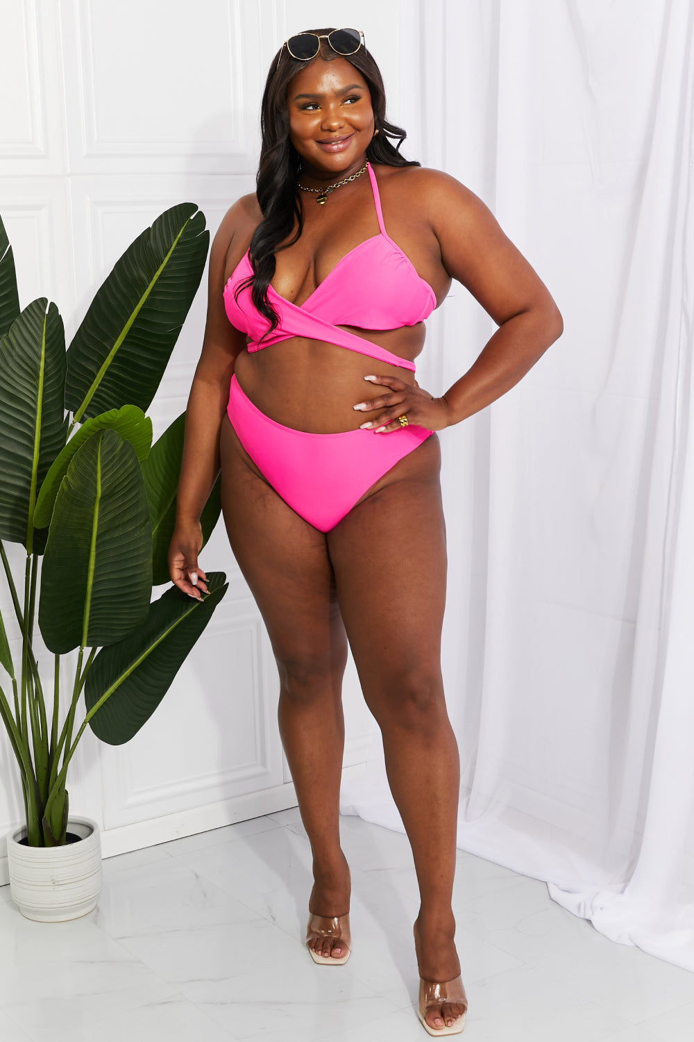 Halter Bikini Set in Pink - Lecatta