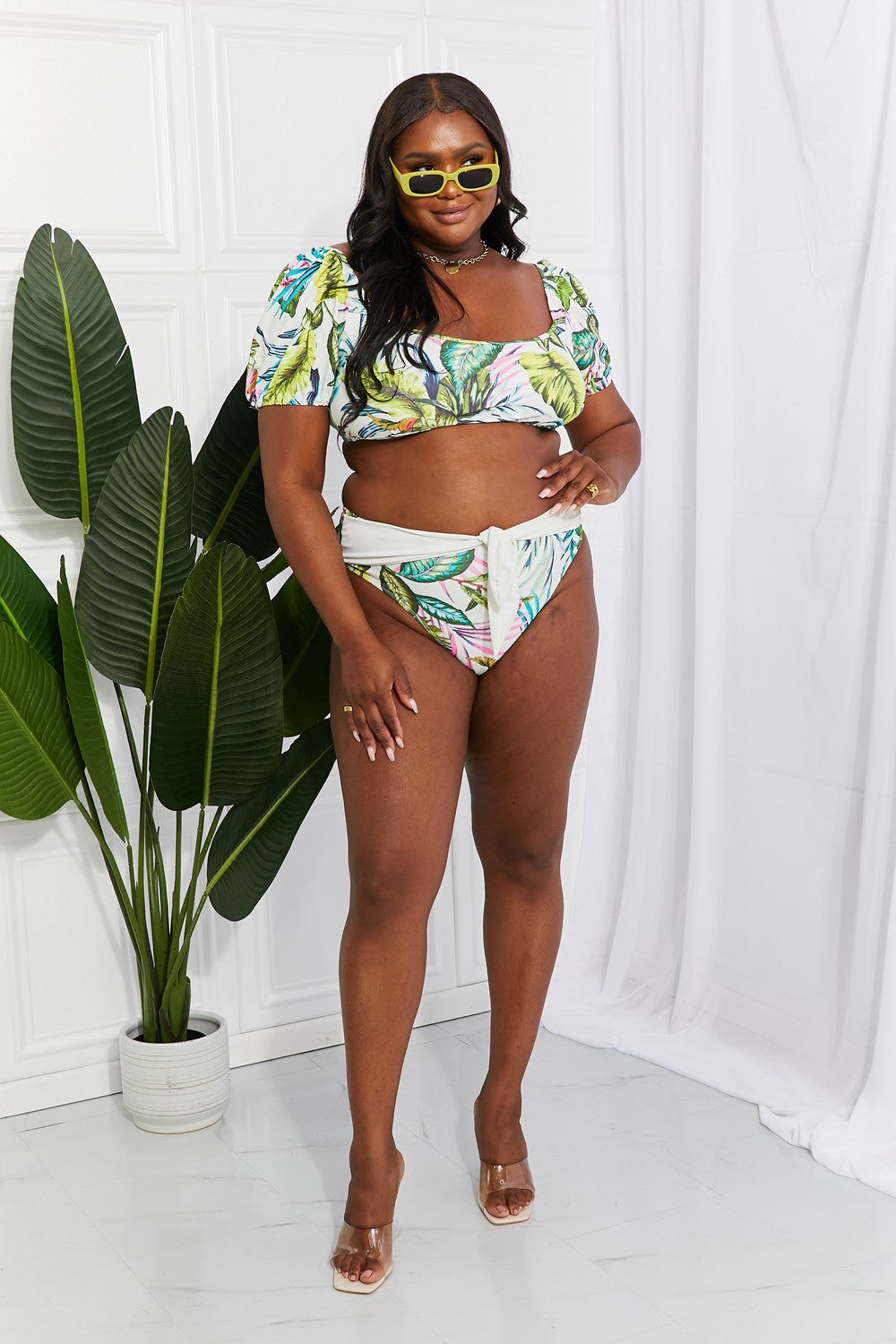 Puff Sleeve Bikini in Floral - Lecatta