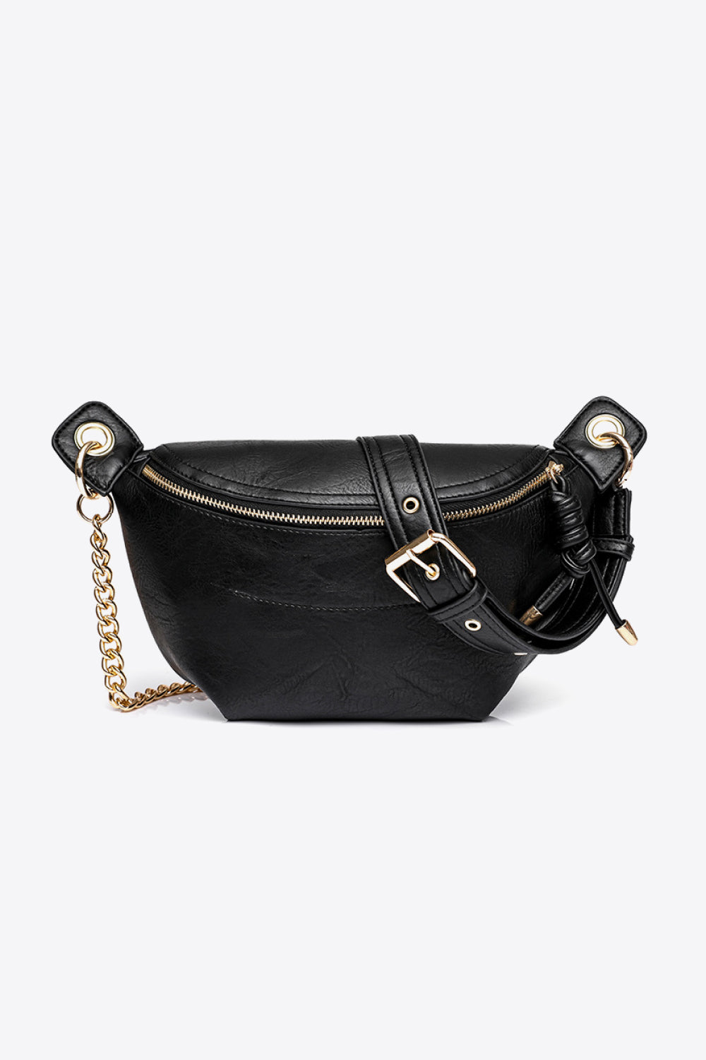 PU Leather Chain Strap Crossbody Bag - Lecatta