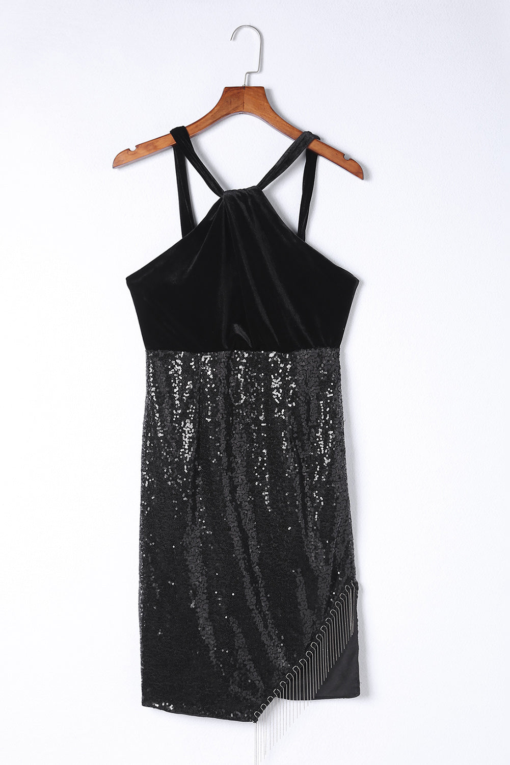 Sequin Fringe Detail Sleeveless Dress - Lecatta