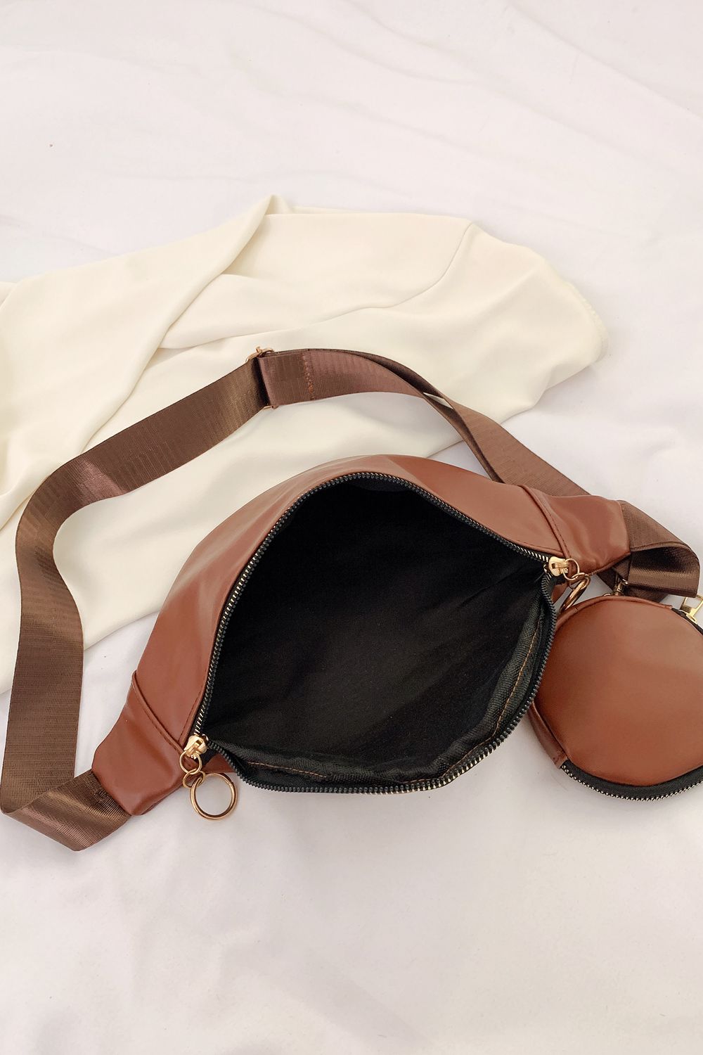 PU Leather Sling Bag with Small Purse - Lecatta