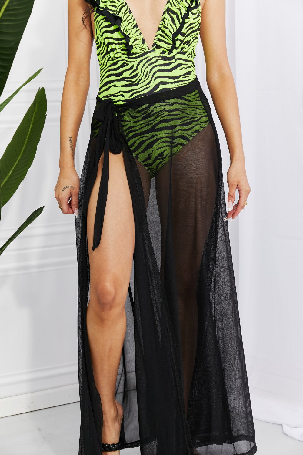 Mesh Wrap Maxi Cover-Up Skirt - Lecatta