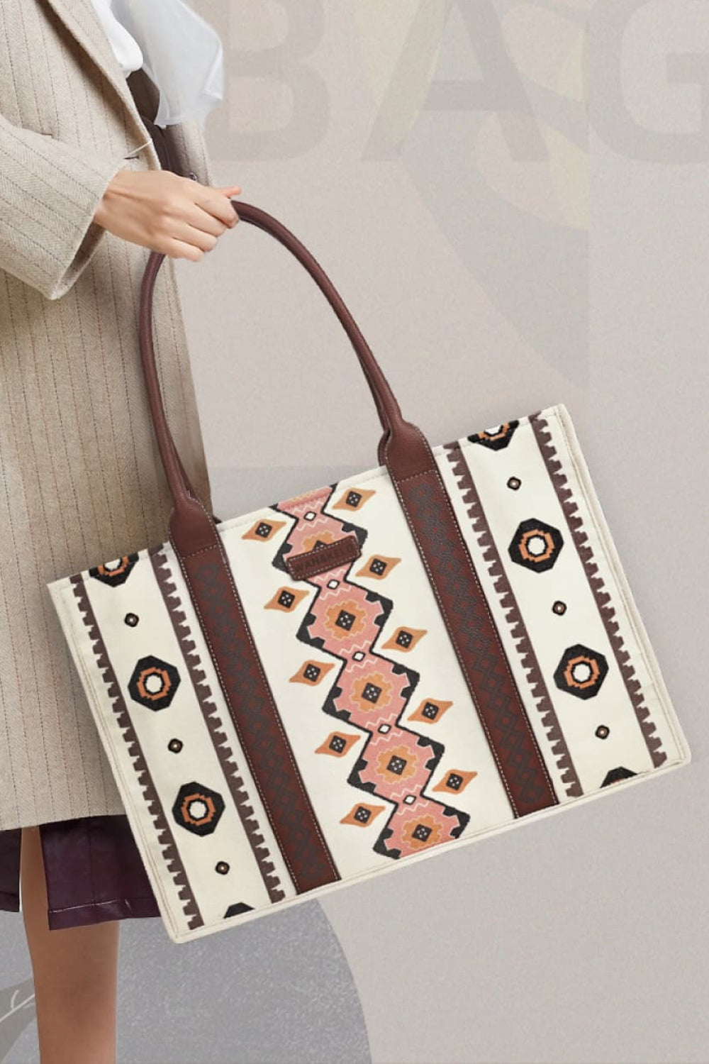 Printed faux Leather Shoulder Bag