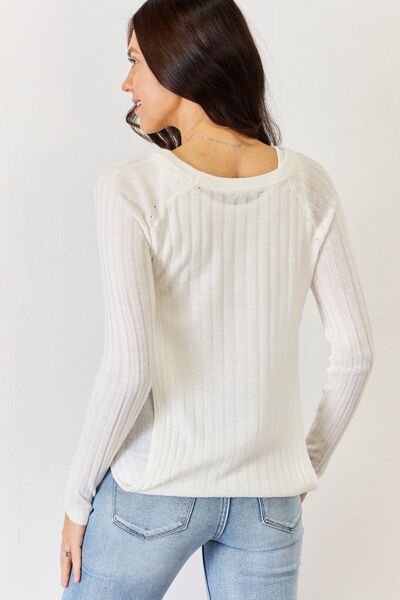 Fitted Long Sleeve Cutout Top