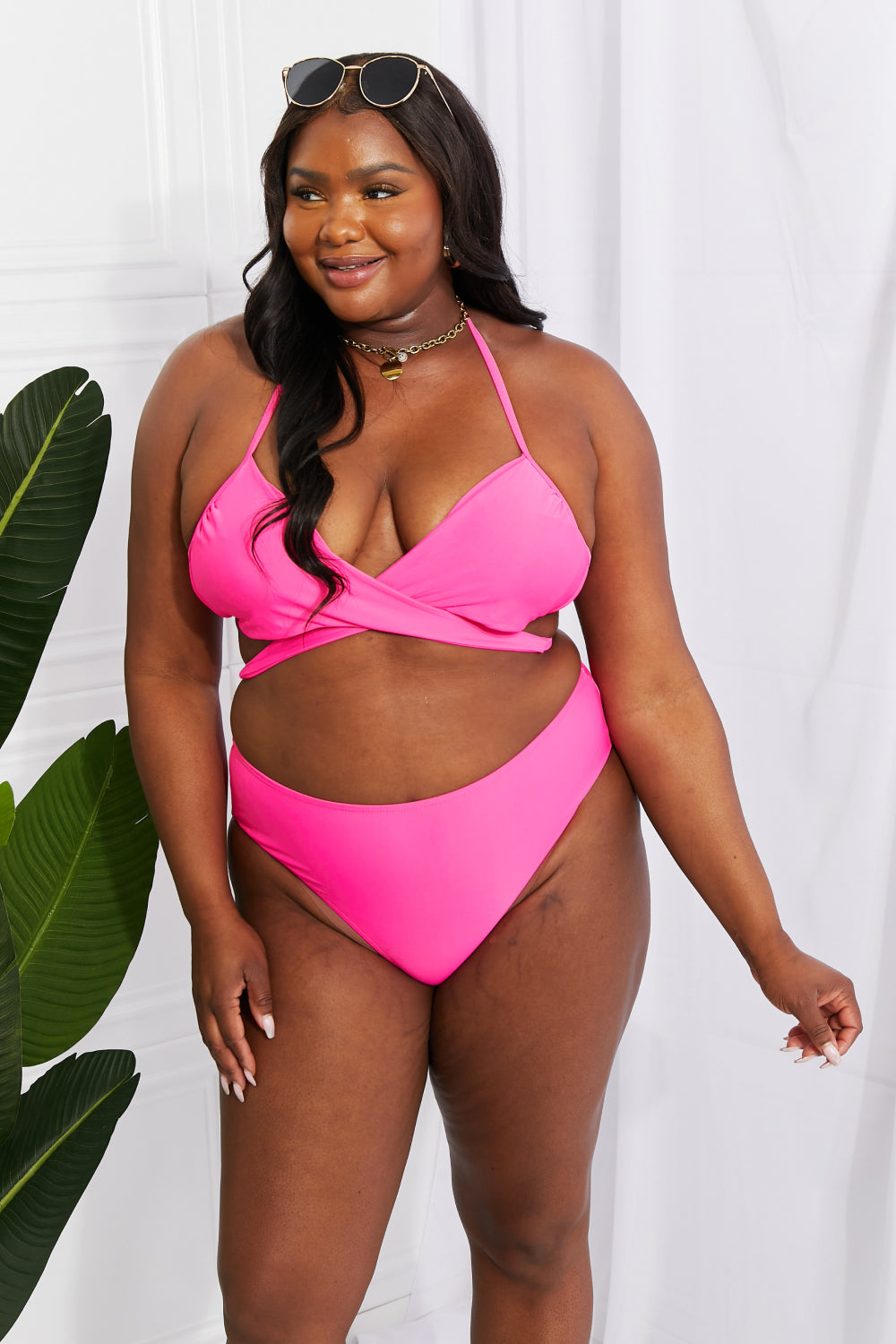 Halter Bikini Set in Pink - Lecatta