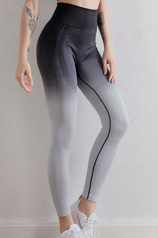 Gradient High Waist Sports Leggings - Lecatta