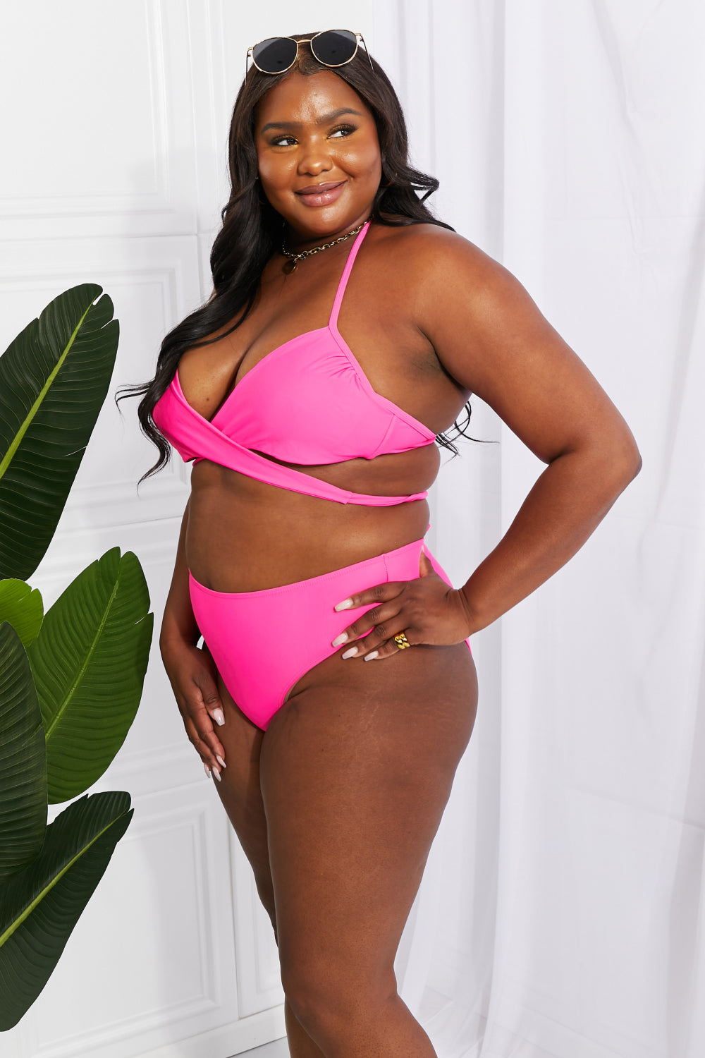 Halter Bikini Set in Pink - Lecatta