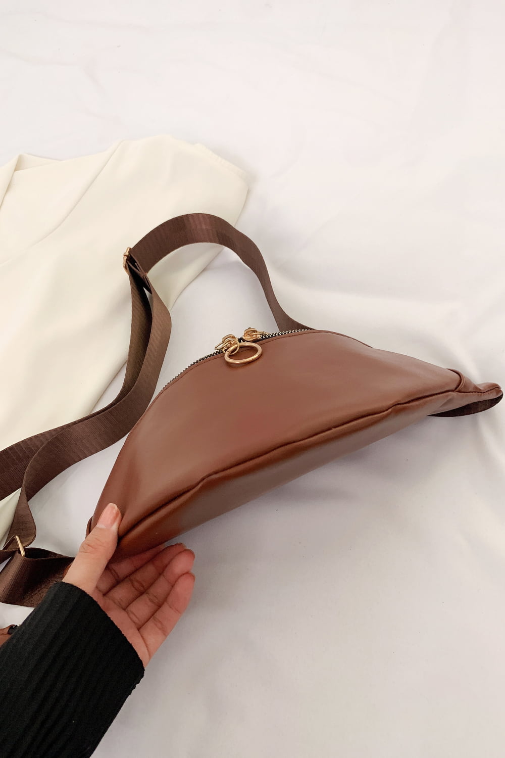 PU Leather Sling Bag with Small Purse - Lecatta