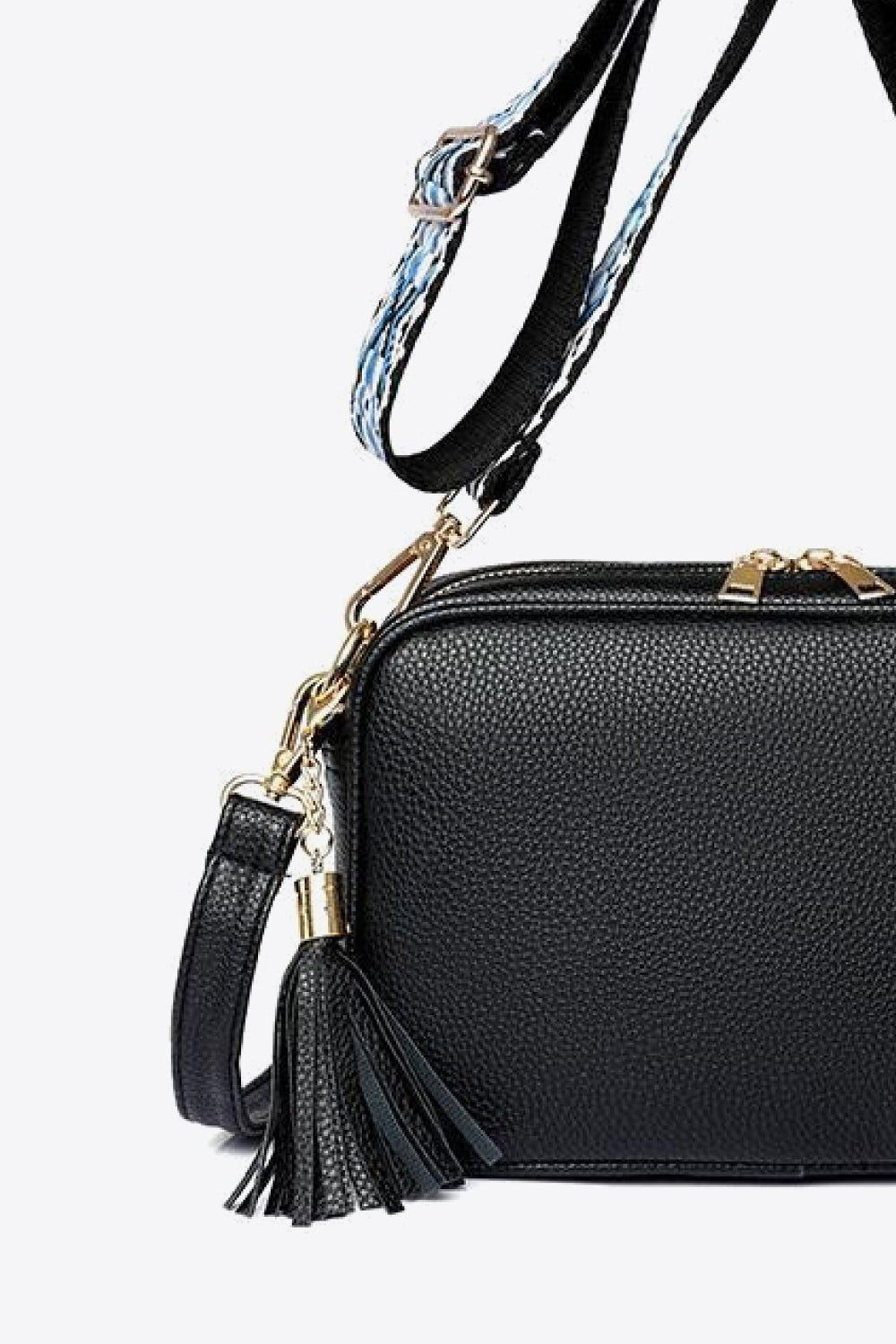 PU Leather Tassel Crossbody Bag - Lecatta