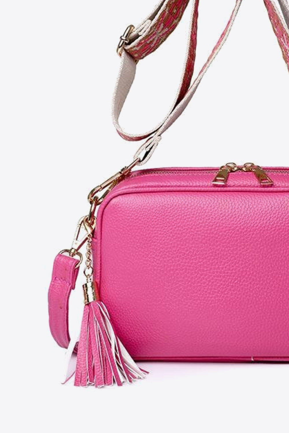 PU Leather Tassel Crossbody Bag - Lecatta