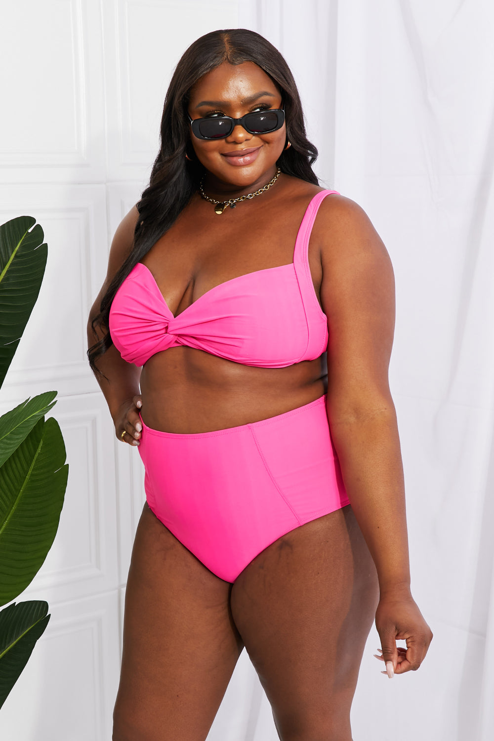 High-Rise Bikini in Pink - Lecatta