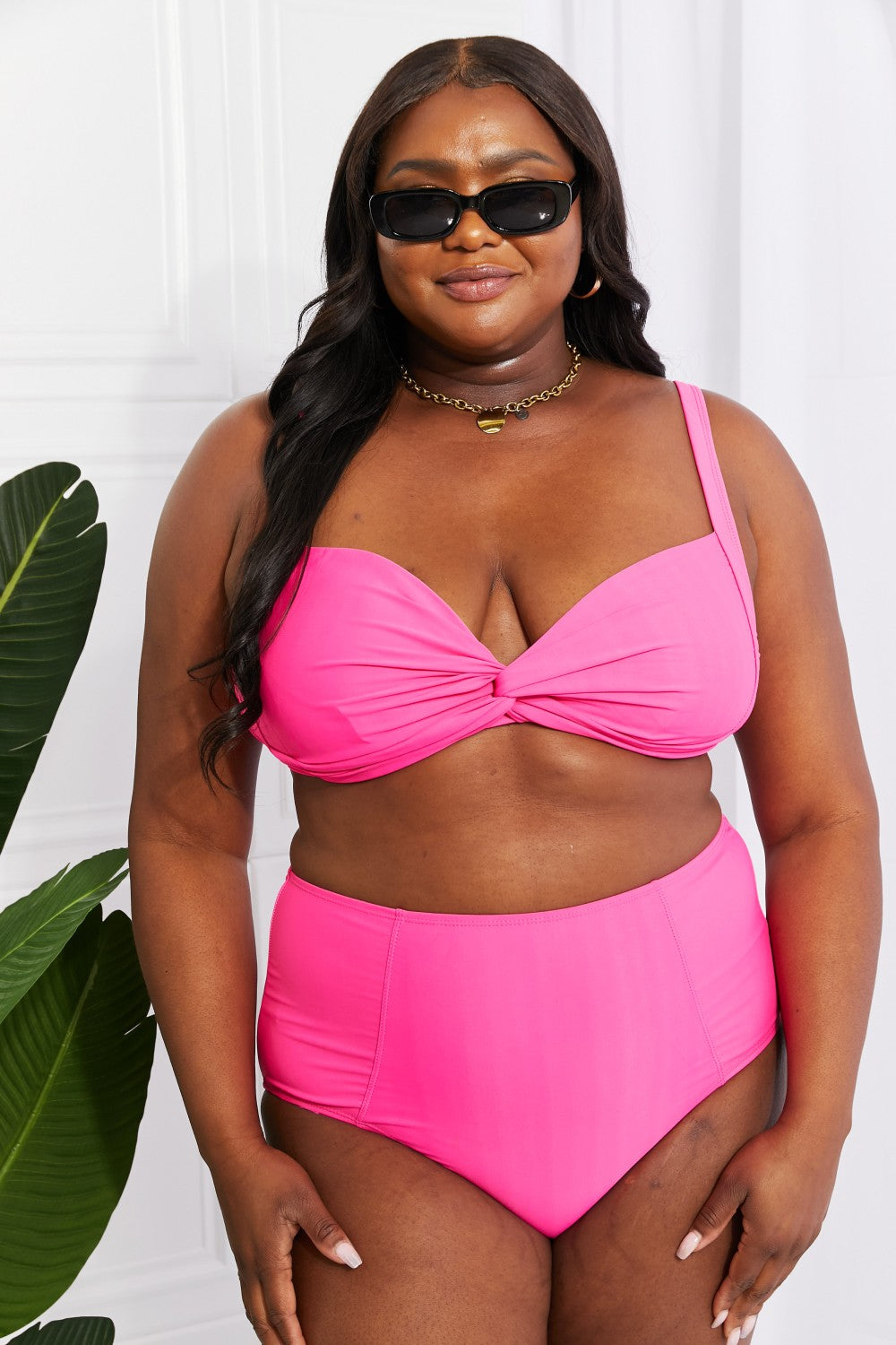 High-Rise Bikini in Pink - Lecatta