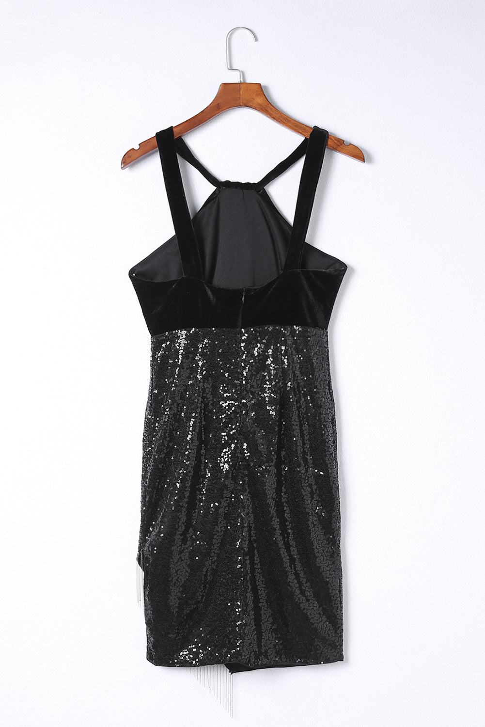 Sequin Fringe Detail Sleeveless Dress - Lecatta