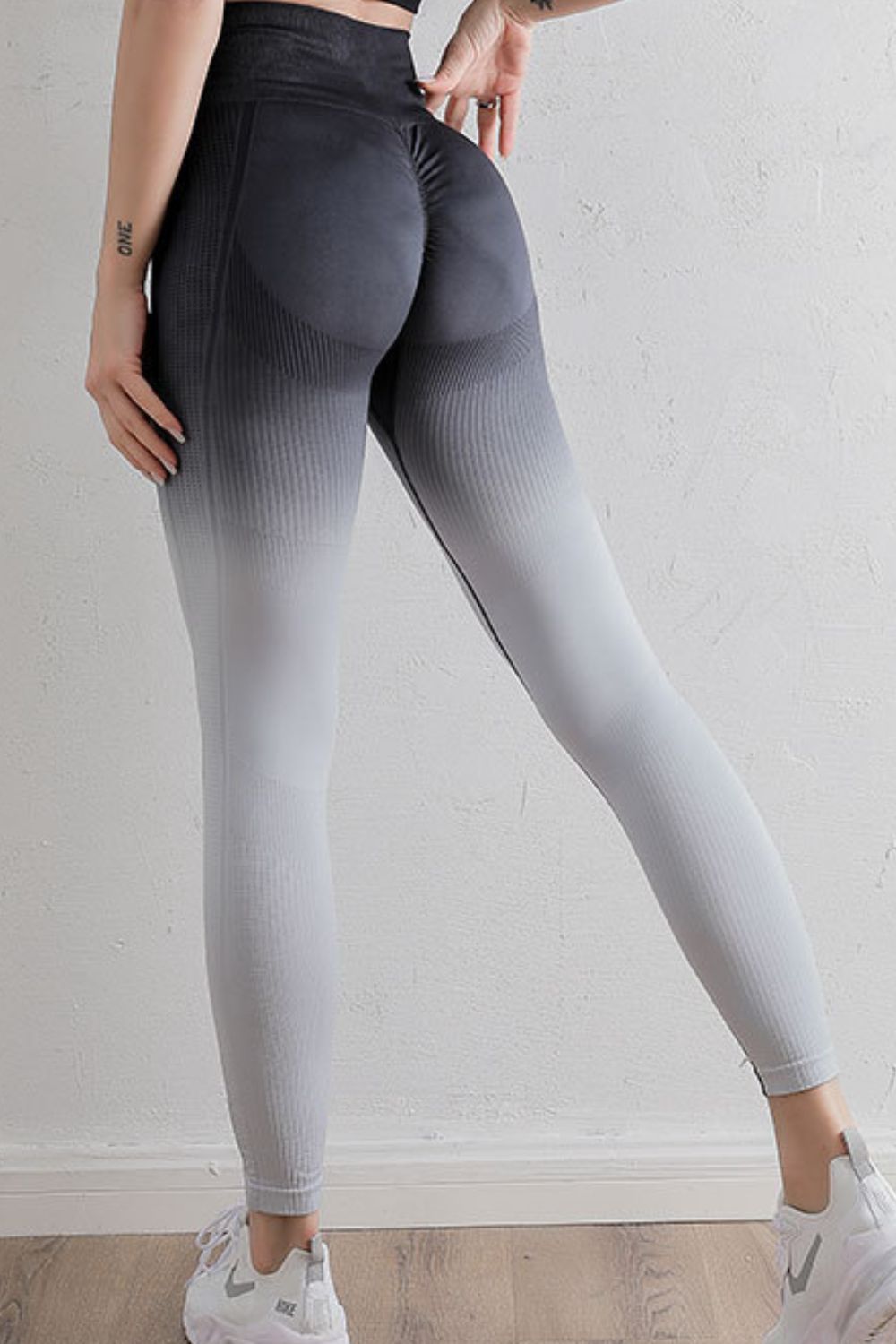 Gradient High Waist Sports Leggings - Lecatta