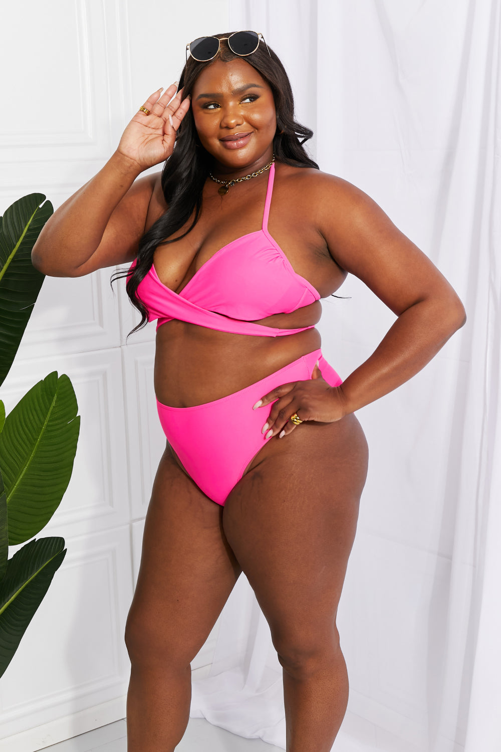 Halter Bikini Set in Pink - Lecatta