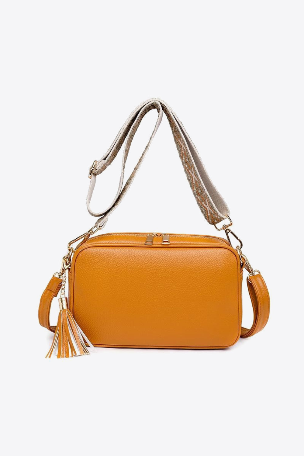 PU Leather Tassel Crossbody Bag - Lecatta