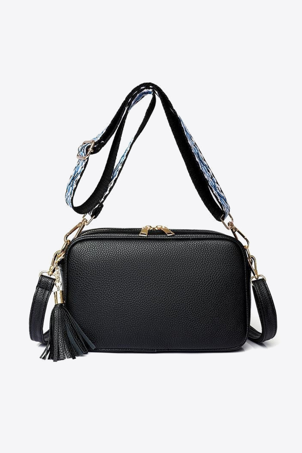 PU Leather Tassel Crossbody Bag - Lecatta