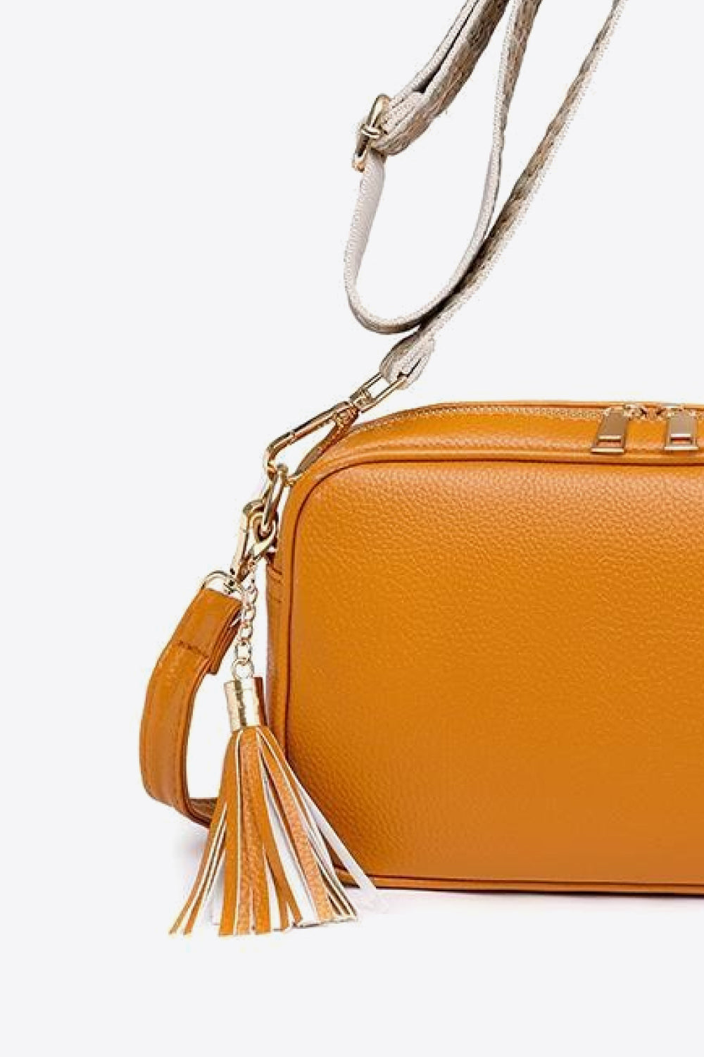 PU Leather Tassel Crossbody Bag - Lecatta