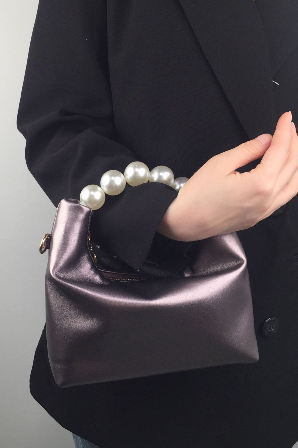 PU Leather Pearl Handbag - Lecatta