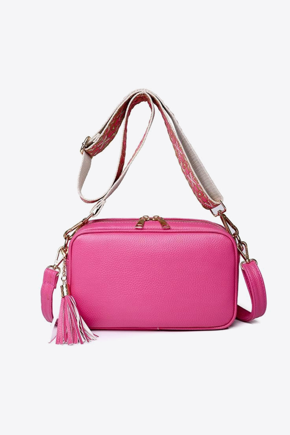 PU Leather Tassel Crossbody Bag - Lecatta