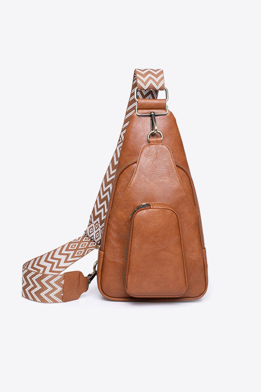 Take A Trip PU Leather Sling Bag - Lecatta